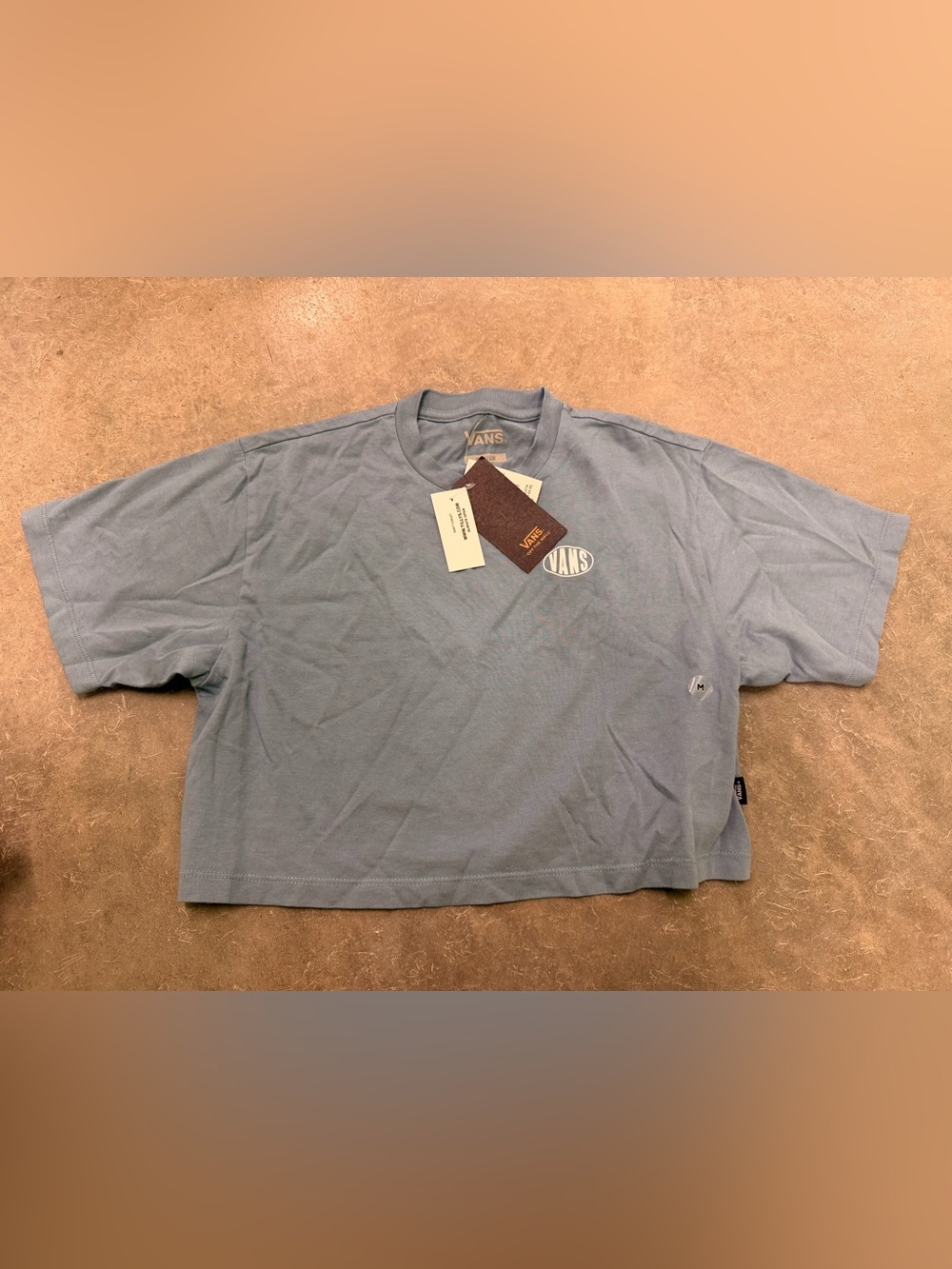 Vans blue cropped top sz m nwt